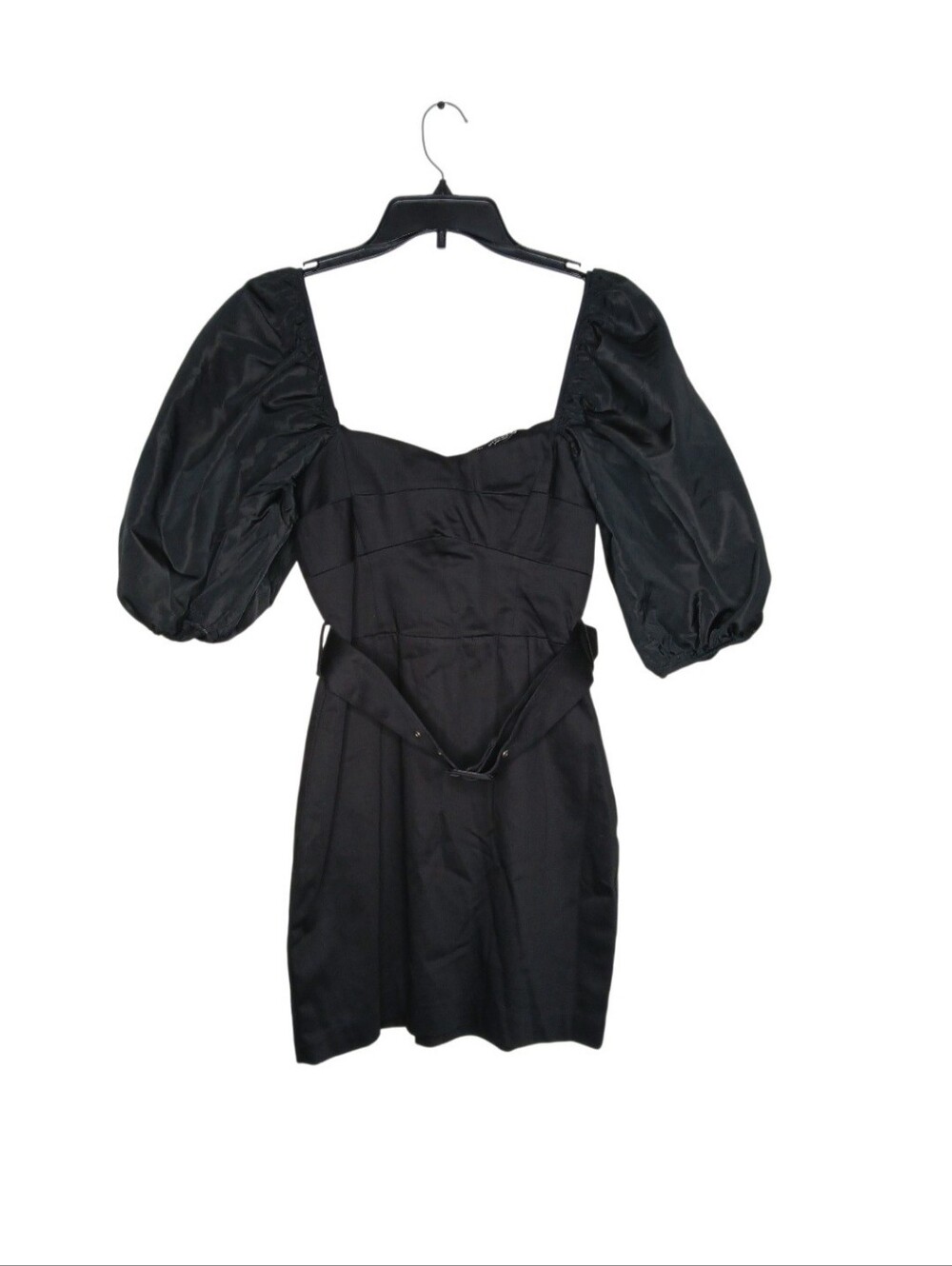 Zara Black Mini Dress with Puff Sleeves